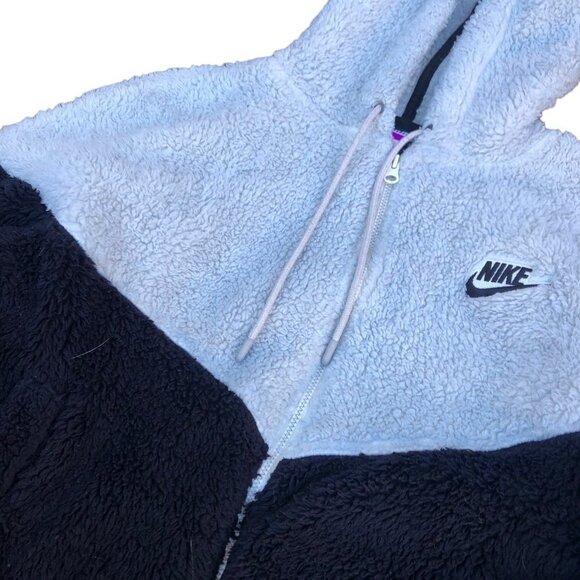 Rare Nike Sherpa Jacket XS White/Black - Picture 5 of 7